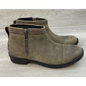 UGG Attell Women's Brown Bootie Suede 9 Ankle Waterproof Round Toe Side Zip Boot